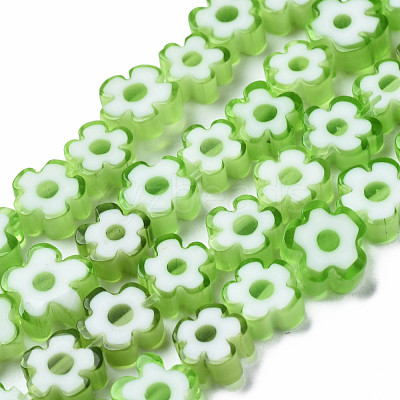 Handmade Millefiori Glass Bead Strands LAMP-J035-6mm-24-1