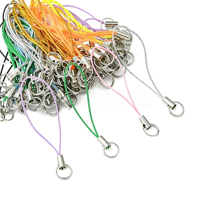 100Pcs Polyester Cord Mobile Straps MOBA-FS0001-02B-1