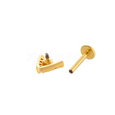 Triangle 316L Surgical Stainless Steel Clear Cubic Zirconia 17 Gauge Internally Threaded Labrets WGBD99E-15-1