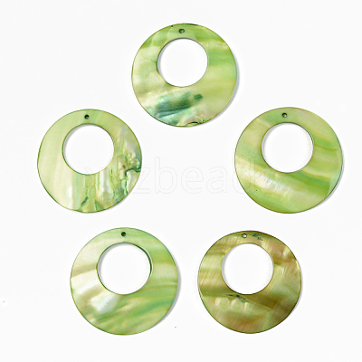Natural Freshwater Shell Pendants SSHEL-R048-017A-1