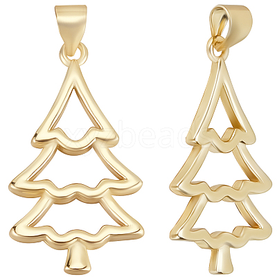 10Pcs Christmas Theme Brass Pendants KK-BBC0014-98-1