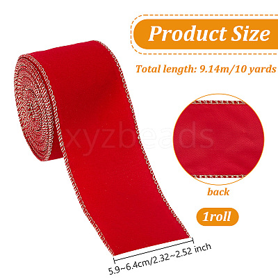 10 Yards Single Face Velvet Ribbon OCOR-WH0092-39B-1