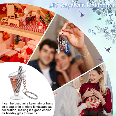 DIY Mini Sundae Cups Keychain Making Kit DIY-OC0011-48-1