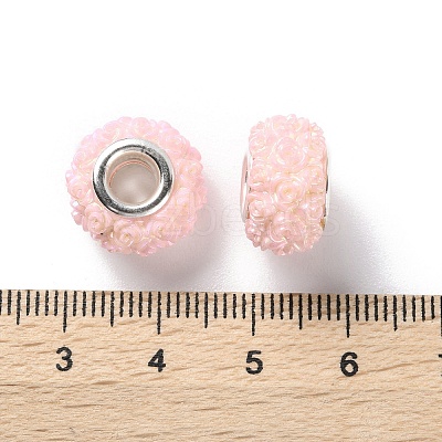 AB Color Resin Rose Flower European Beads RESI-M001-05D-1