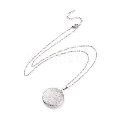 Non-Tarnish 304 Stainless Steel Locket Pendant Necklaces NJEW-F239-02P-1