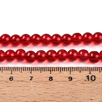 Baking Paint Transparent Glass Beads Strands DGLA-N006-6mm-10-1