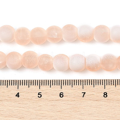 Frosted Crackle Glass Beads Strands GLAA-U001-6mm-M05-1