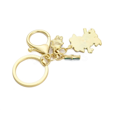 Rack Plating Panda Zinc Alloy Enamel Pendant Keychain KEYC-G064-01D-1