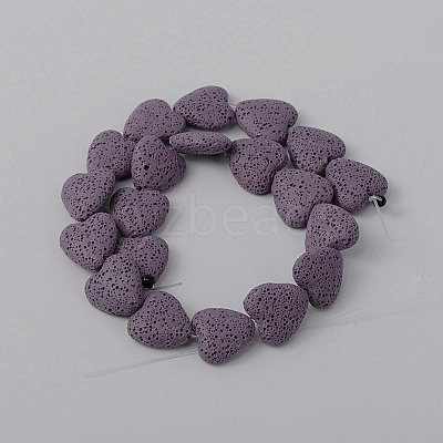 Dyed Natural Lava Rock Bead Strands G917-4-1