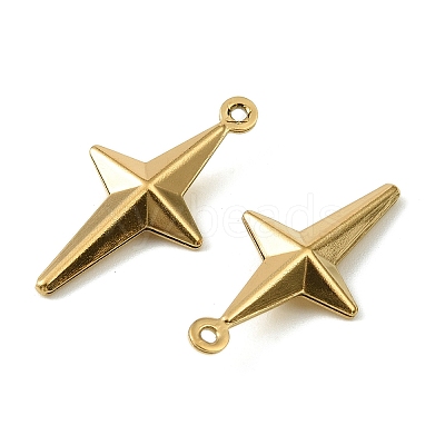 304 Stainless Steel Pendants. Star Charm STAS-A190-04G-1