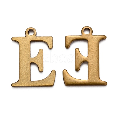 304 Stainless Steel Alphabet Charms STAS-H122-E-AB-1