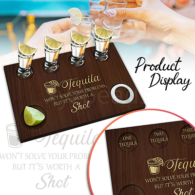Wood Shot Glasses Tray AJEW-WH0423-003-1