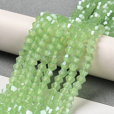 Imitation Jade Electroplate Glass Beads Strands EGLA-F029-J4mm-A01-1