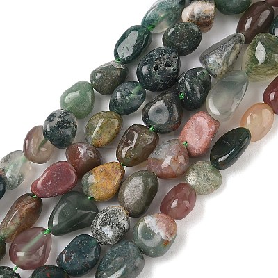 Natural Indian Agate Nuggets Beads Strands X-G-J335-02-1