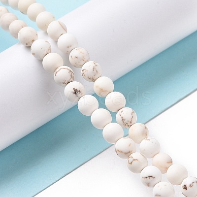 Natural Magnesite Round Bead Strands G-L358-4mm-02-1