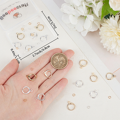 20Pcs 2 Color Brass Leverback Earring Findings KK-BBC0013-63-1