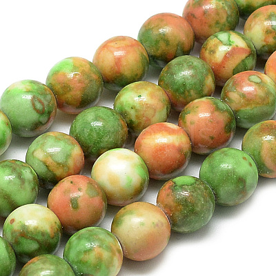 Synthetic Ocean White Jade Beads Strands G-S254-6mm-C02-1