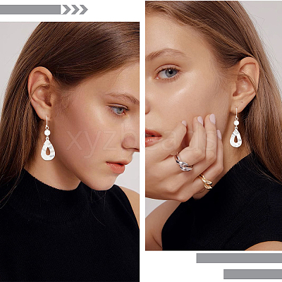 2 Colors 925 Sterling Silver Earring Hooks STER-BBC0006-24B-1