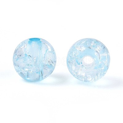 Transparent Crackle Acrylic Beads CACR-R008-8mm-07-1