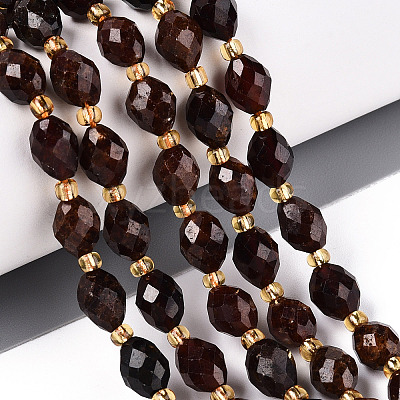 Natural Orange Garnet Beads Strands G-N342-35-8x6-05-1