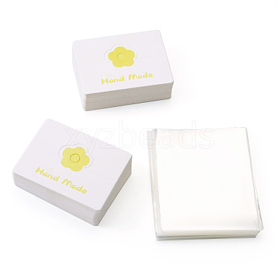100Pcs Rectangle Clear Polypropylene Cellophane Bags CDIS-TA0001-37A-1