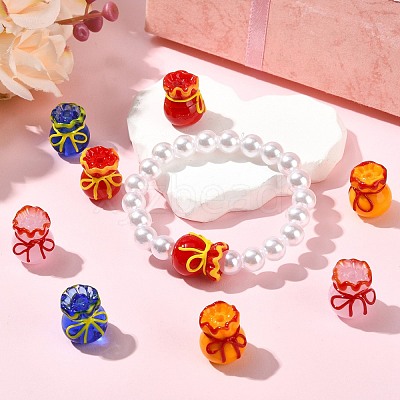 12Pcs 4 Colors Imitation Jade Glass Beads GLAA-CJ0002-97-1