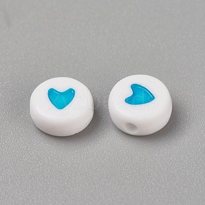 Acrylic Enamel Beads OACR-WH0003-04J-1