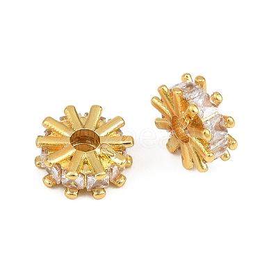 Brass Pave Clear Cubic Zirconia Beads CU-CBA6A75-20G-1
