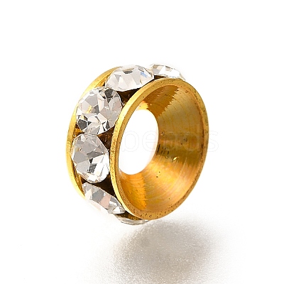 Brass Rhinestone Spacer Beads KK-M313-44E-1