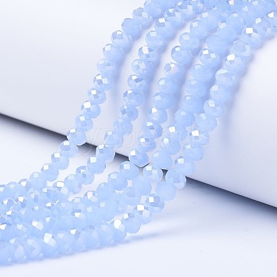 Electroplate Glass Beads Strands EGLA-A034-J8mm-B02-1