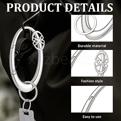 2Pcs 2 Colors Alloy Spring Gate Rings FIND-ME0003-44B-1
