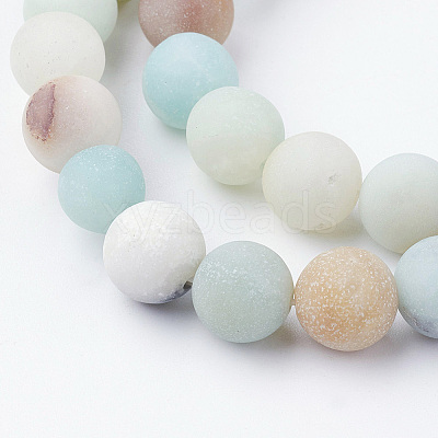 Natural Flower Amazonite Bead Strands G-G735-61F-8mm-1