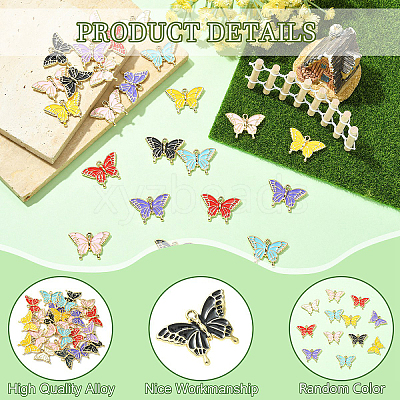 24Pcs UV Plating Alloy Enamel Pendants FIND-YW0010-83-1