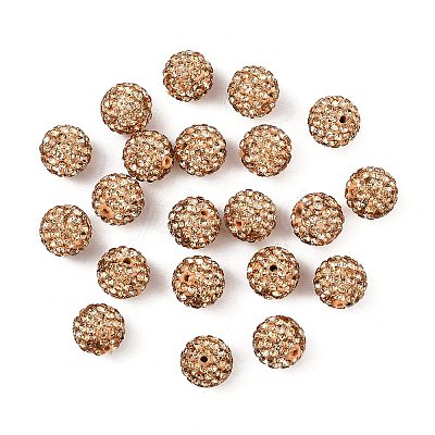 Round Polymer Clay Czech Glass Rhinestone Beads RB-D289-8mm-362-1