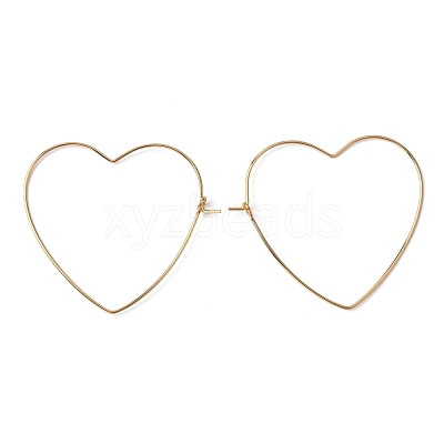 40Pcs 4 Styles Brass Hoop Earring Findings KK-BC0002-39-1