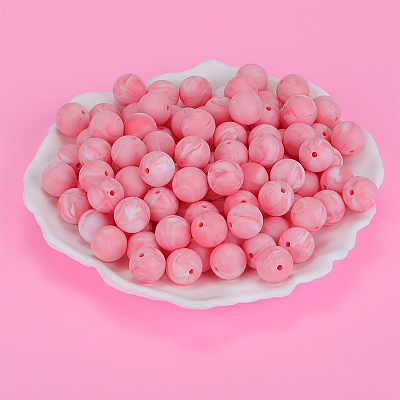 Round Silicone Focal Beads SI-JX0046A-61-1