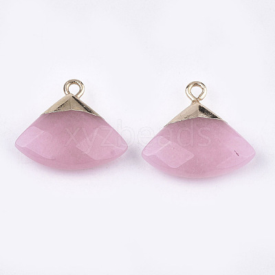 Electroplate Natural White Jade Pendants G-T112-04H-1