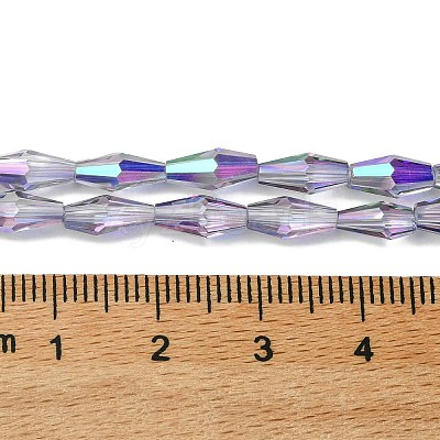 Transparent Electroplate Glass Beads Strands GLAA-K064-05A-HR01-1