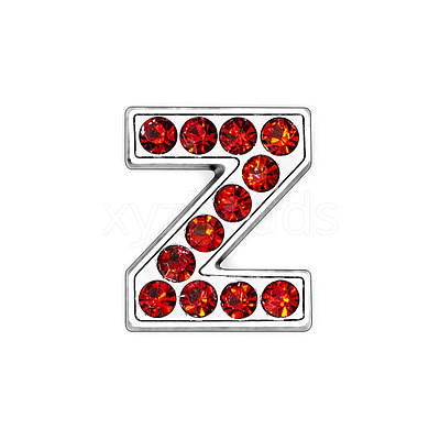 Glass Rhinestone Slide Charms PALLOY-TAC0018-02-Z-1