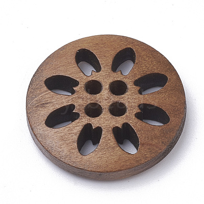 4-Hole Wooden Buttons X-WOOD-S040-35-1