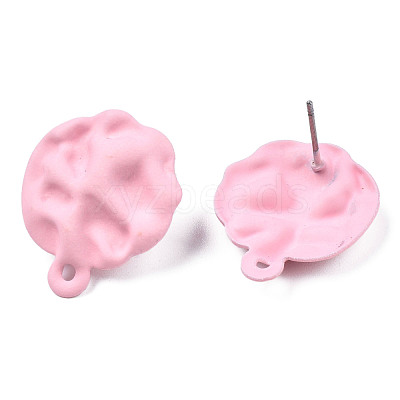 Spray Painted Iron Stud Earring Findings IFIN-N008-015C-1