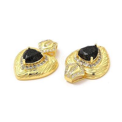 Rack Plating Brass & Rhinestone Pendants KK-H438-07G-04-1