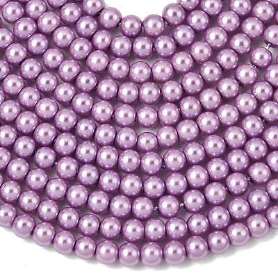 Eco-Friendly Dyed Glass Pearl Round Beads Strands HY-A002-4mm-RB056-1