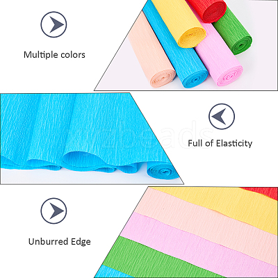 6 Rolls 6 Colors Handmade Crepe Paper DIY-CP0012-89C-1