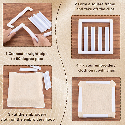 3 Stes 3 Styles Plastic Cross Stitch Embroidery Hoops DIY-CP0012-44C-1