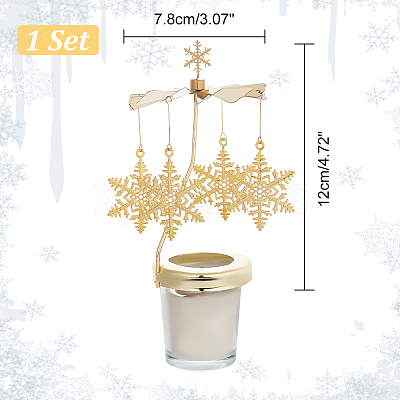 430 and 201 Stainless Steel Rotating Candlestick Tealight Candle Holder DJEW-WH0039-24G-1
