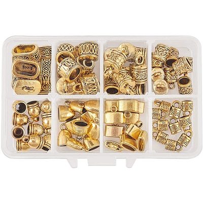 Alloy Tibetan Style Cord Ends TIBEB-PH0004-47AG-1