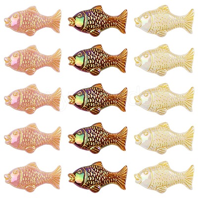 20Pcs Plating Opaque Acrylic Beads MACR-YW0004-12-1