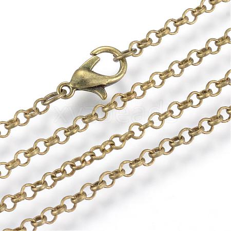 Iron Rolo Chains Necklace Making MAK-R017-75cm-AB-1