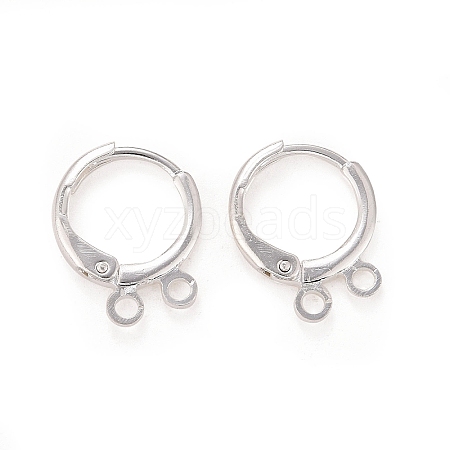 2-hole Rack Plating Brass Leverback Earring Findings KK-D075-05S-RS-1
